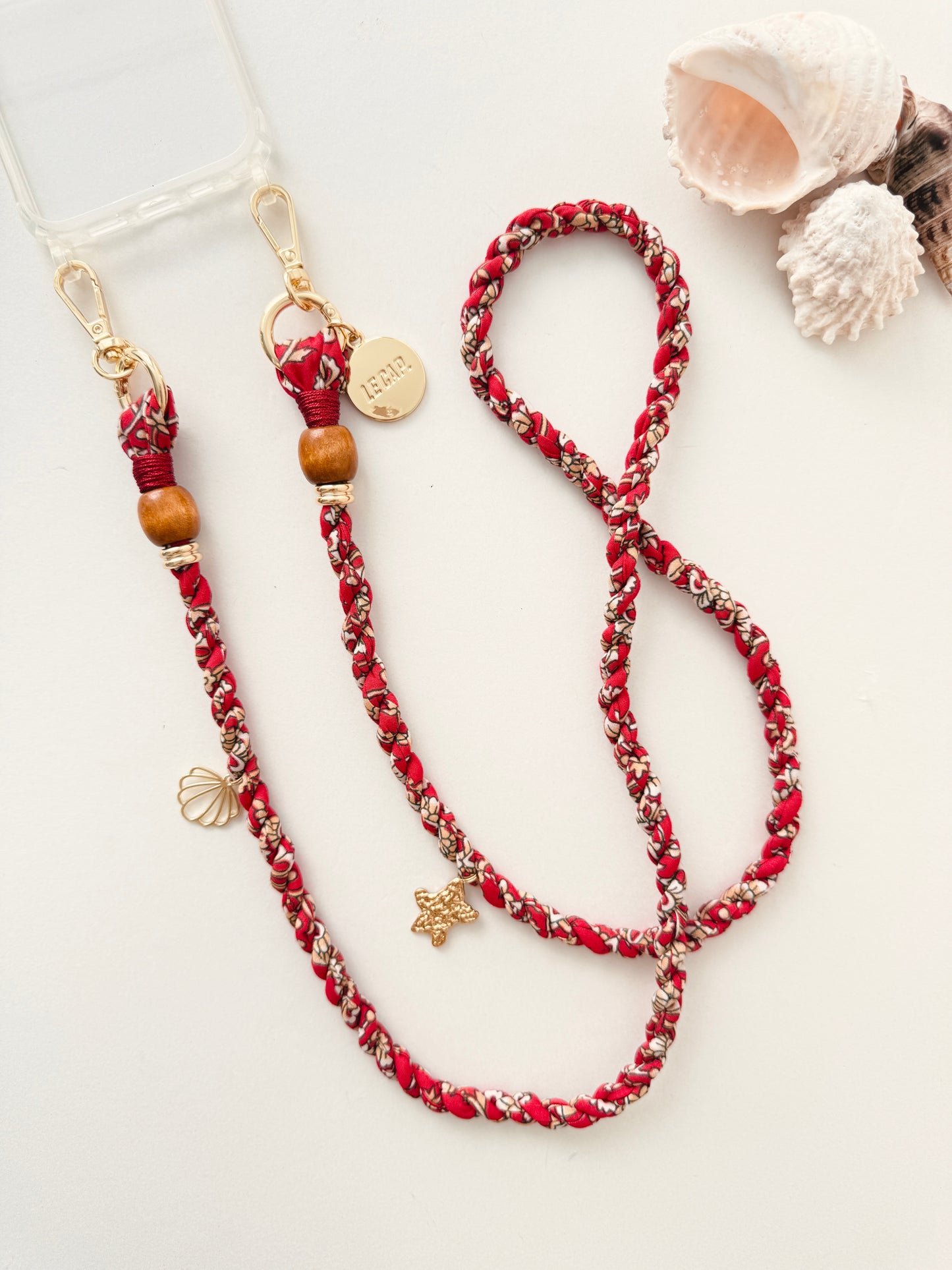 Red Floral Cross-Body Strap + Phone Case