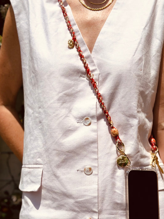 Red Floral Crossbody Strap