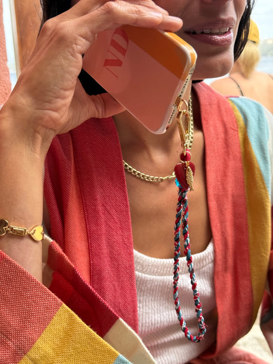 Twistie Phone/Bag Charm - Teal/Red