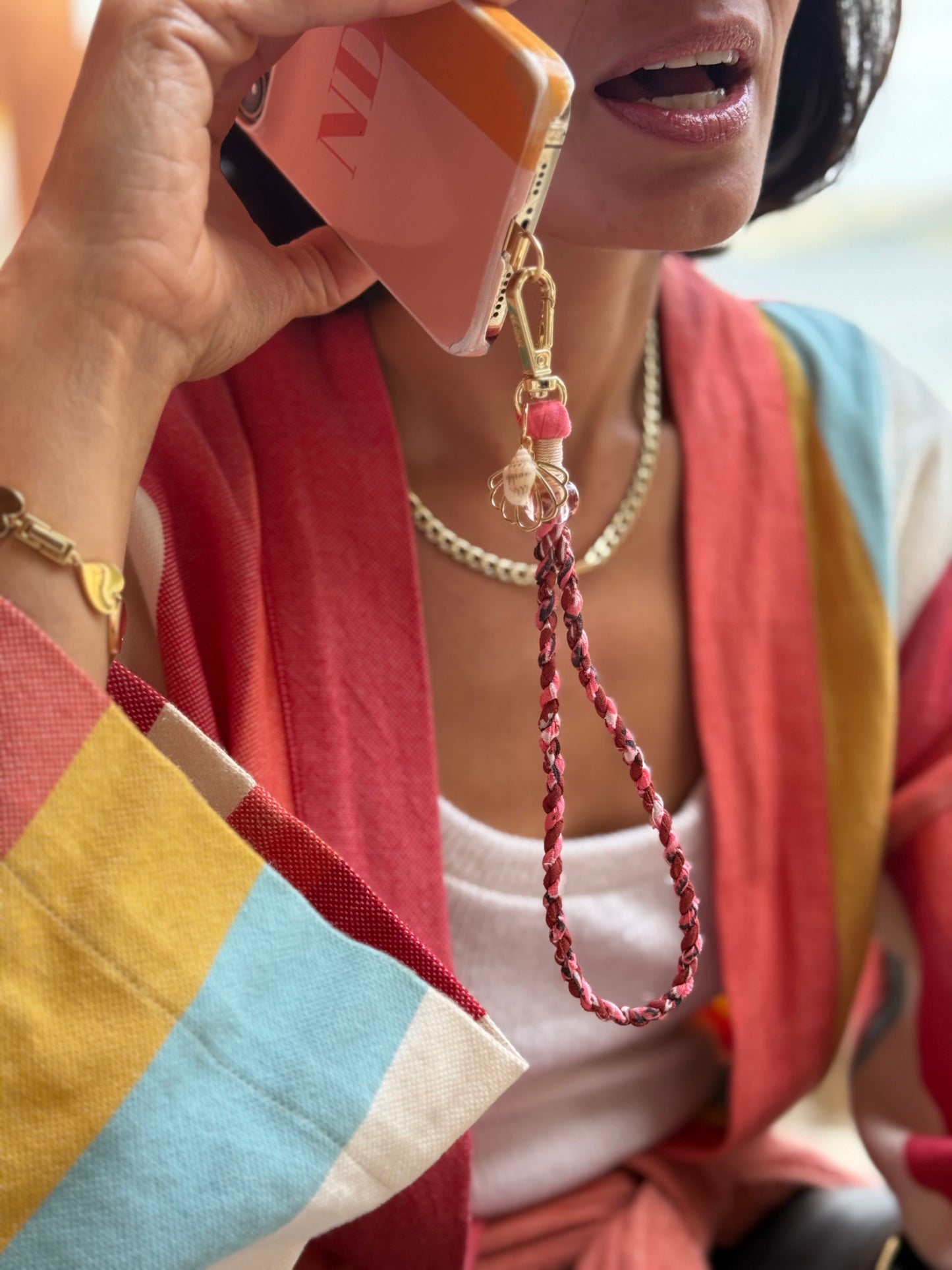 Twistie Phone/Bag Charm - Burgundy/Pink