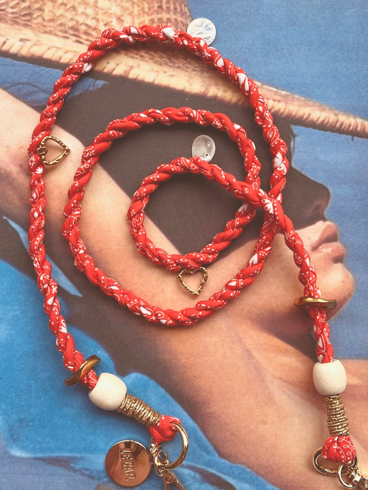 Tangerine Bandana Cross-Body Strap + Phone Case