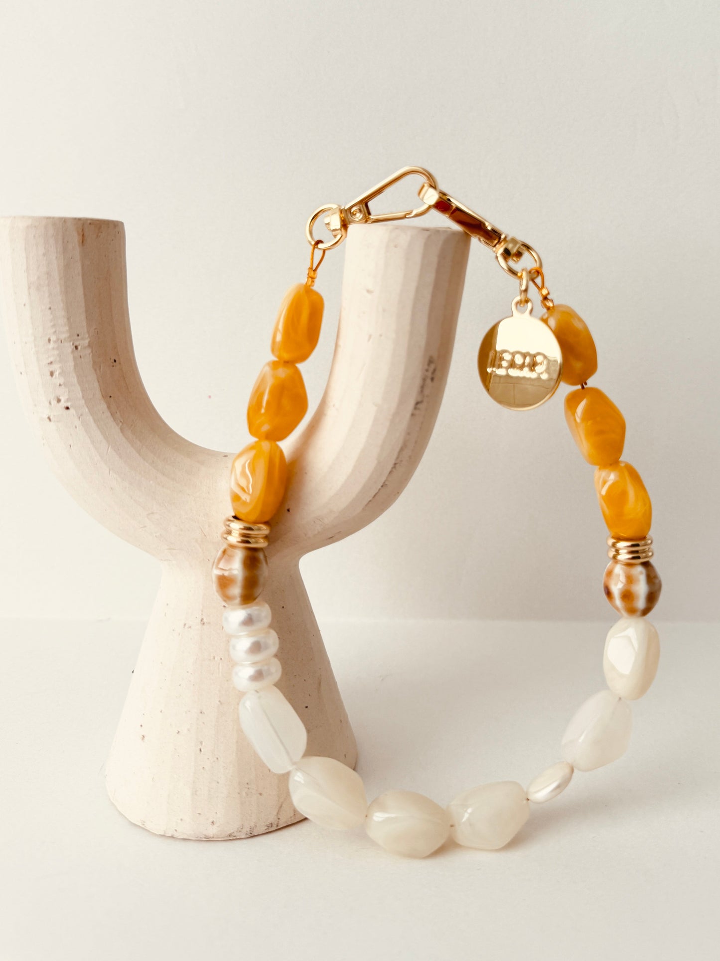 Beaded Wristy Strap -  Butter Cream