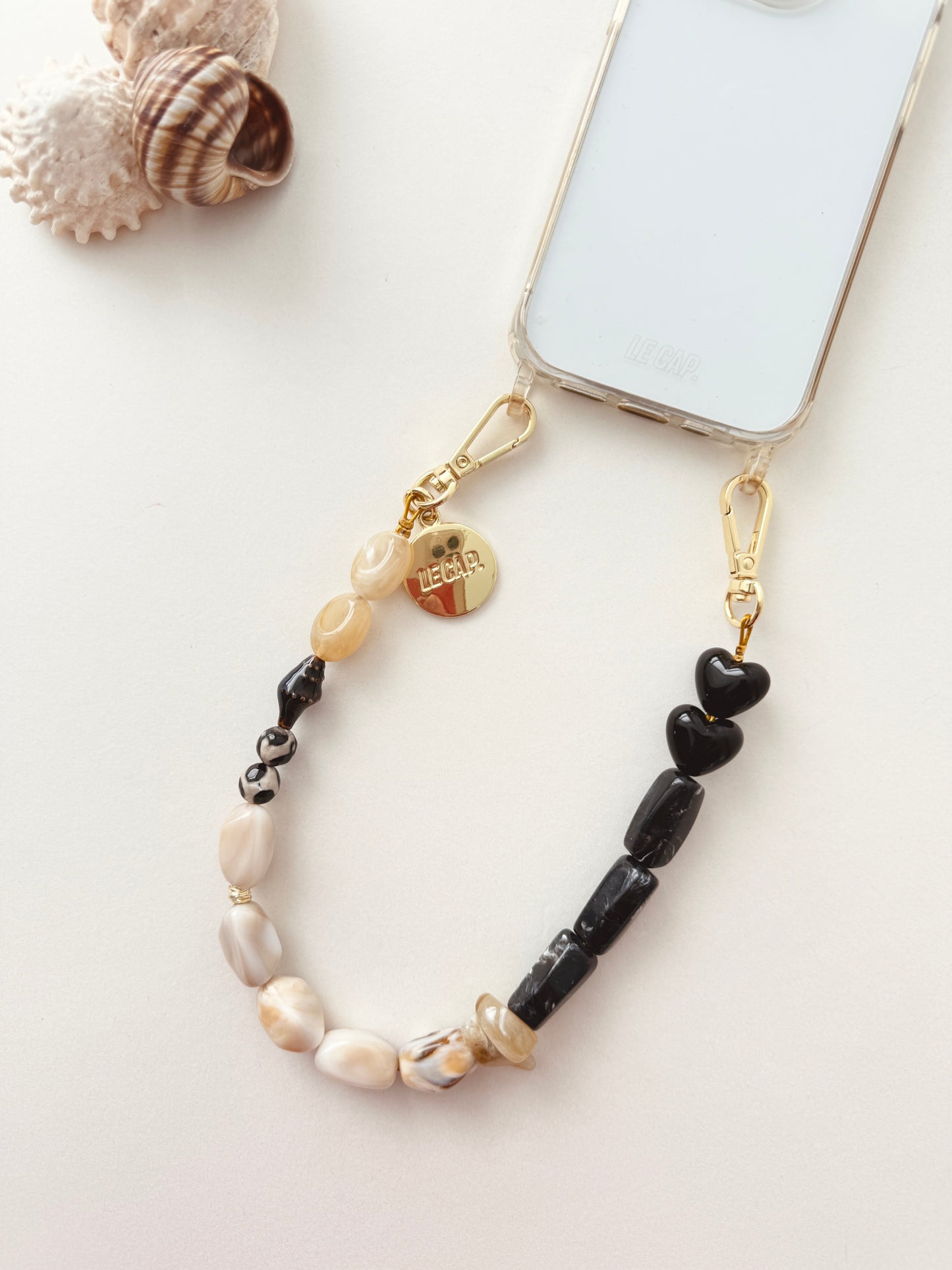 Beaded Wristy Strap - Salt & Pepper