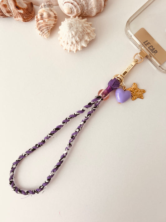 Twistie Phone/Bag Charm - Purple/White