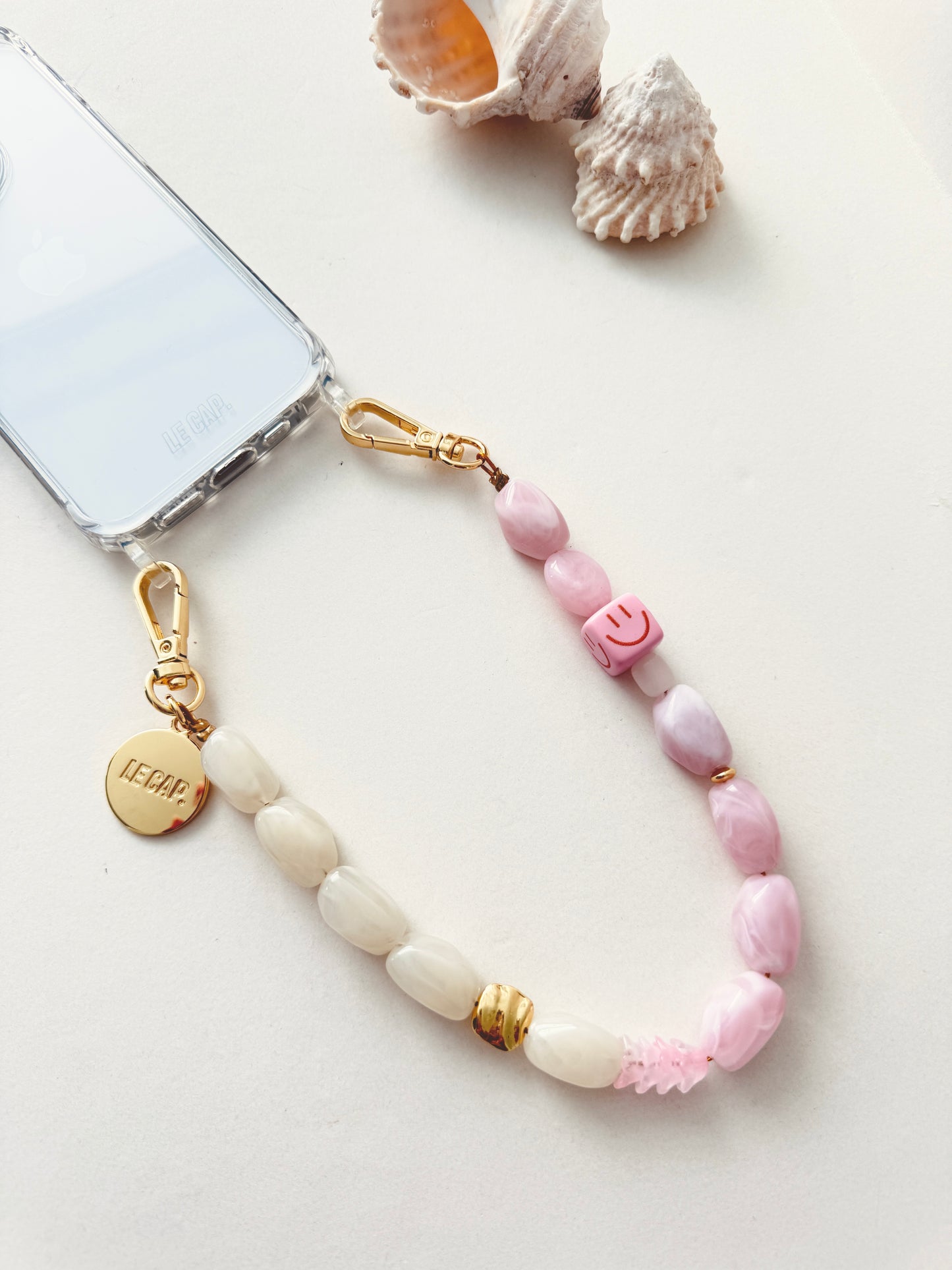 Beaded Wristy Strap -  Coconut Ice