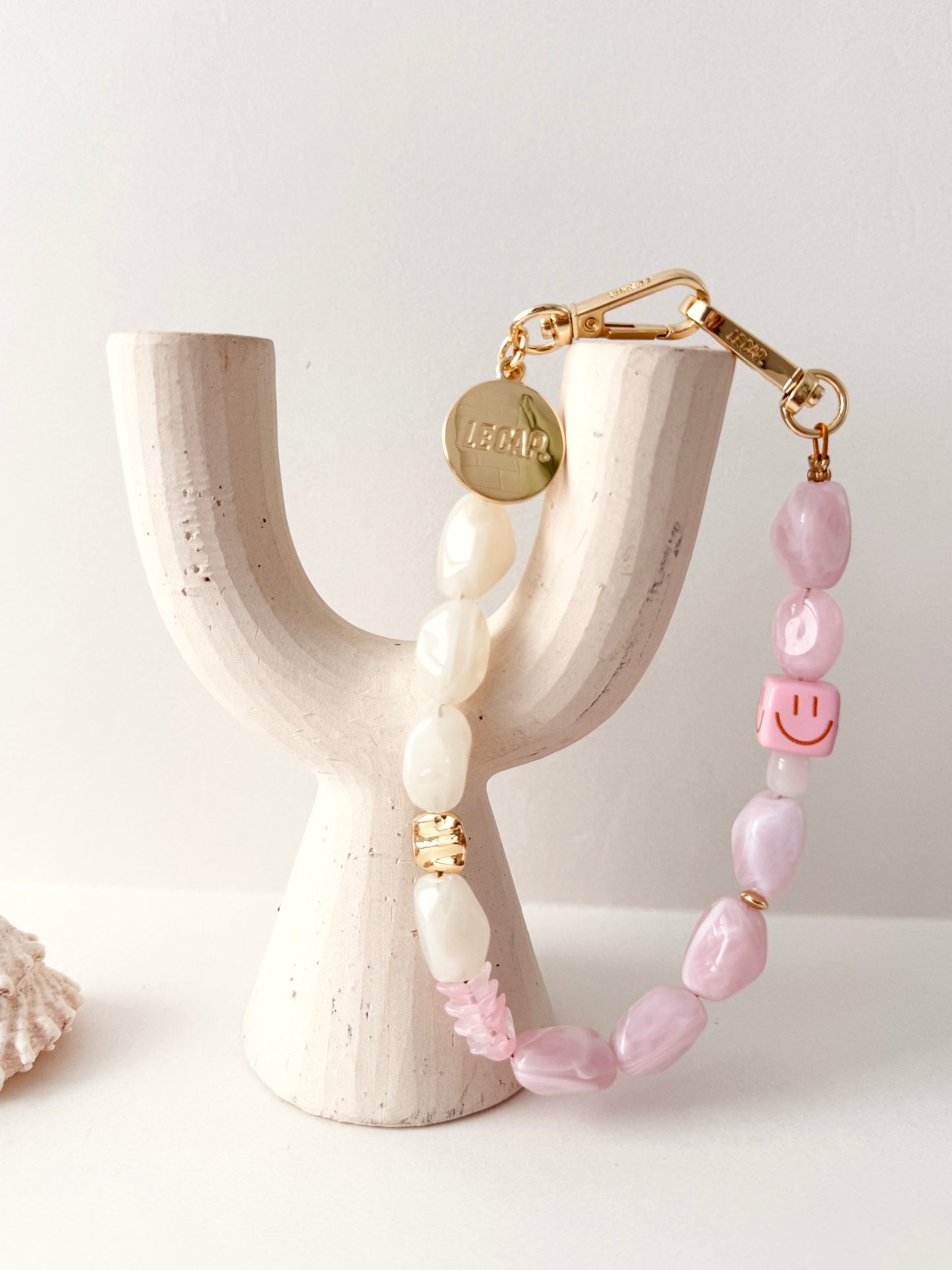 Beaded Wristy Strap -  Coconut Ice