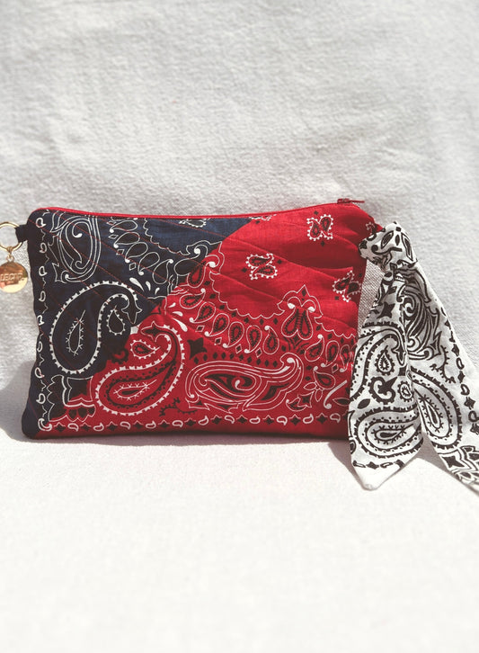 Quilted Bag - Bandana Red/Navy