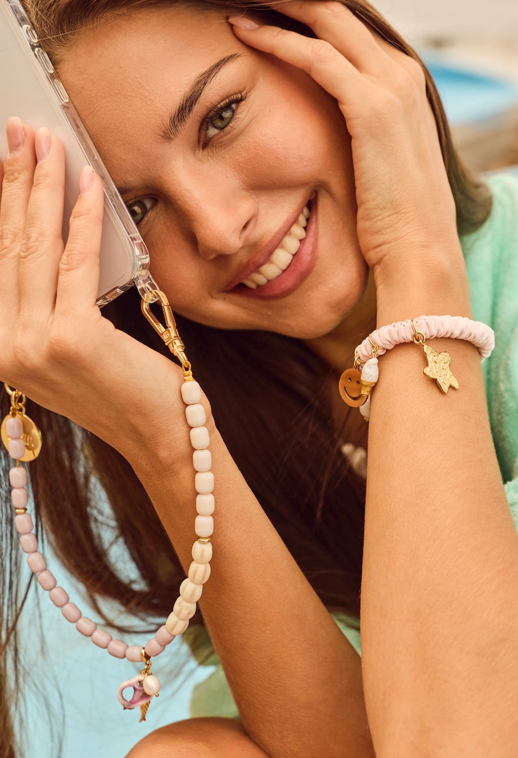 Beaded Wristy Strap - Coral Bay