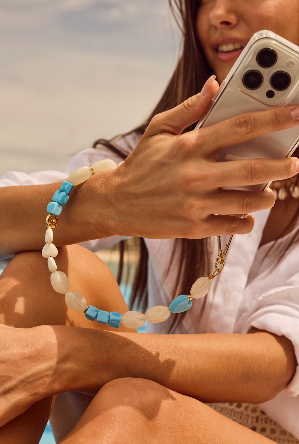 Beaded Wristy Strap - Santorini